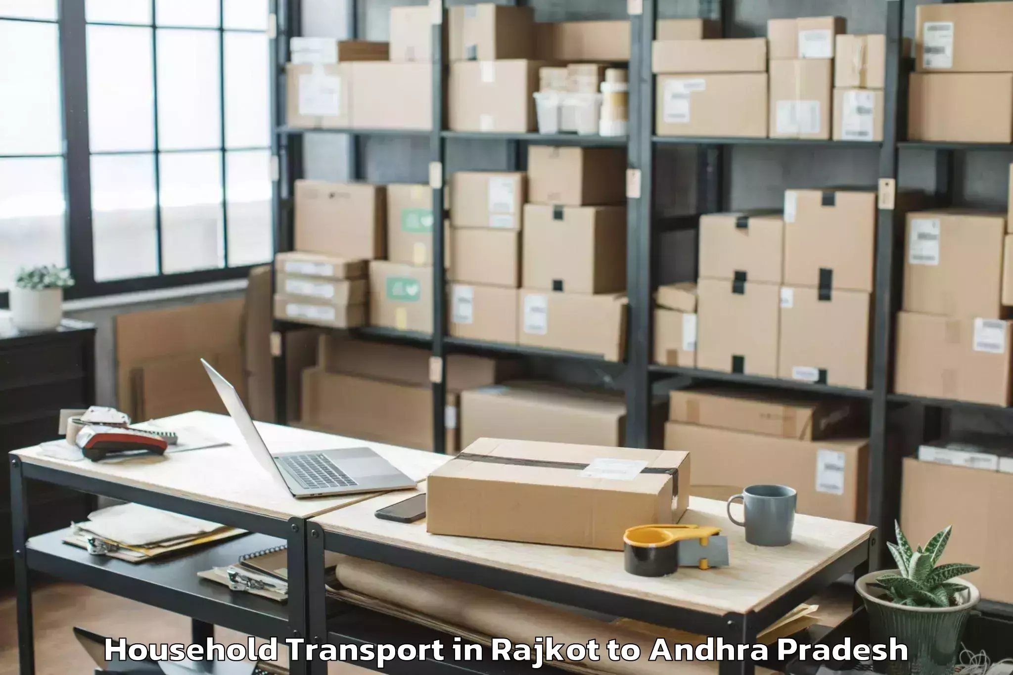 Book Rajkot to Vajrapukotturu Household Transport Online